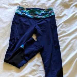 Lululemon 3/4 length leggings with back zip pocket